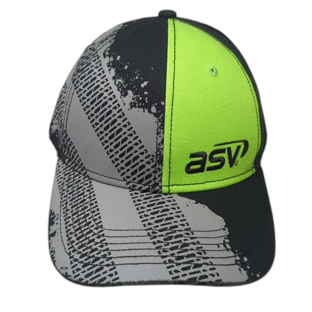 ASV Baseball Cap Green Black Gray One Size Tire Tread Motocross Racing Hat